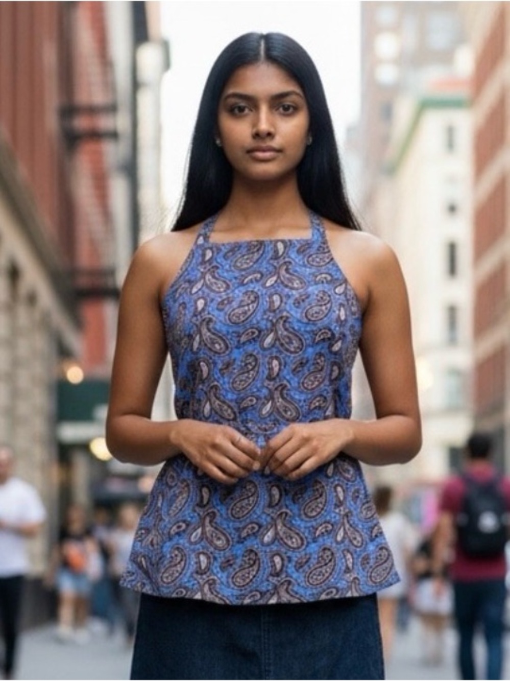 XS Banana Republic Blue Paisley Top